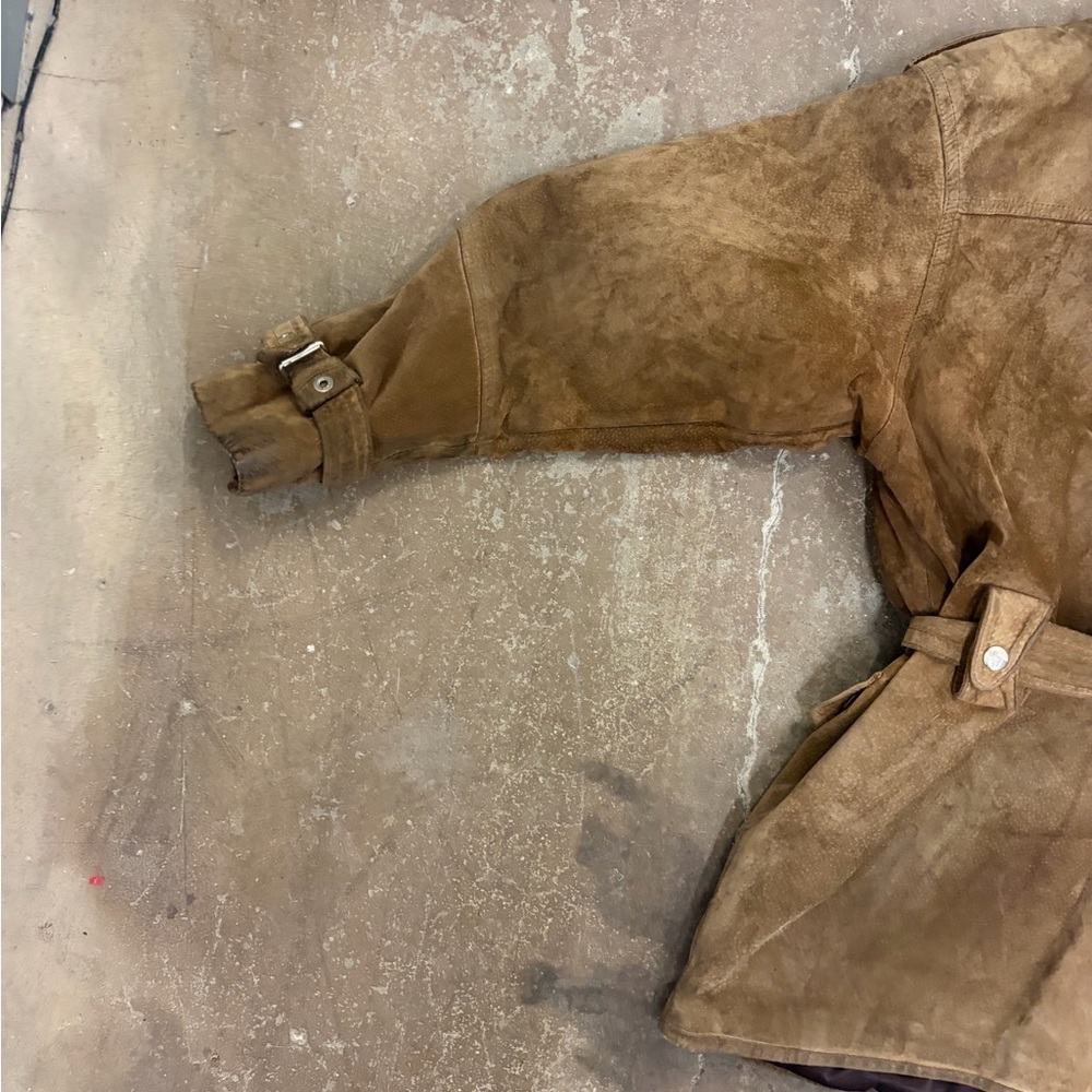 Vintage genuine suede perfecto western belted brown Jacket - Picture 9 of 11